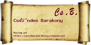 Csöndes Barakony névjegykártya